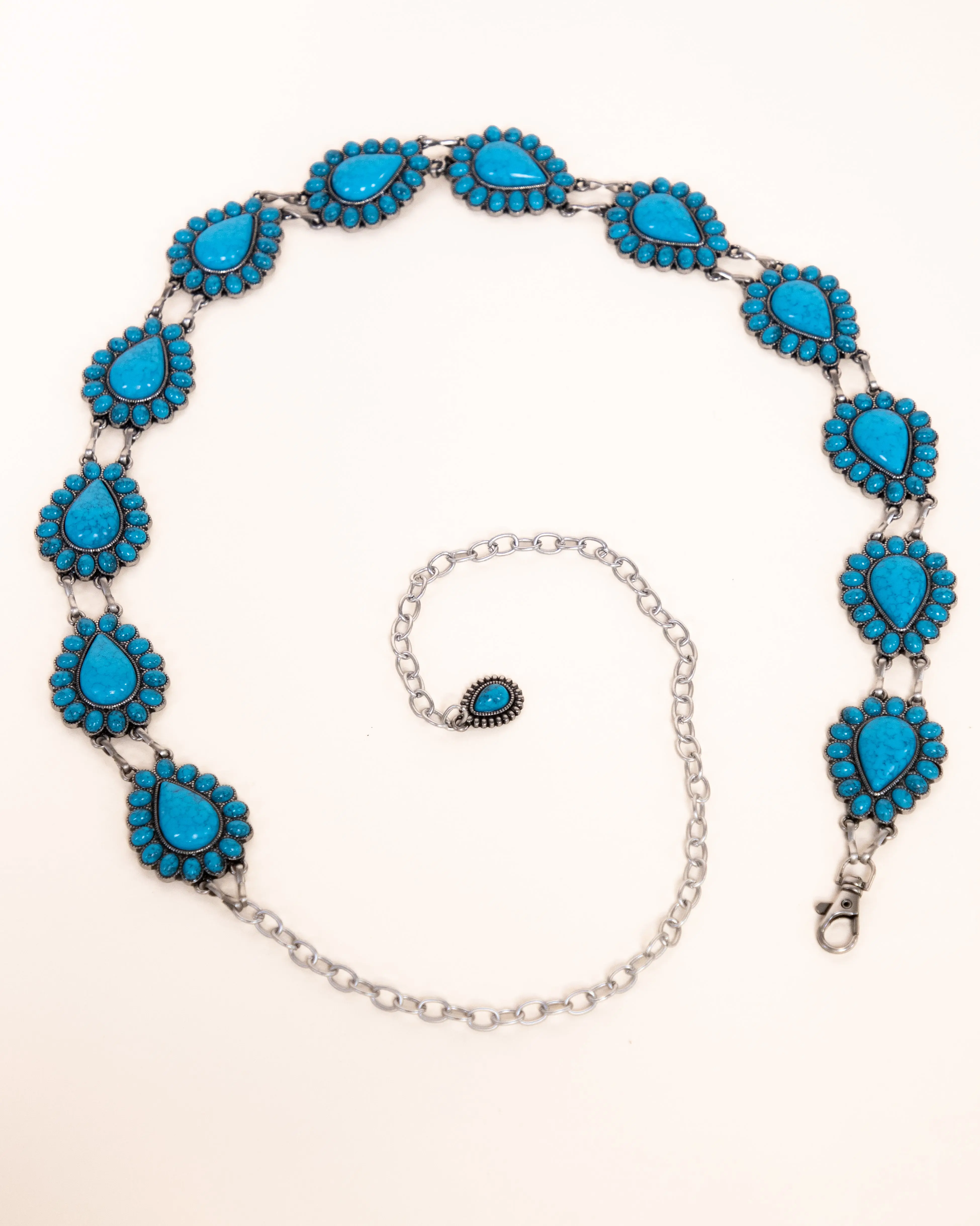 Americana Concho Chain Belt - TURQUOISE  (Pack of 6)