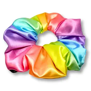 Rainbow Ombre Silk Scrunchie