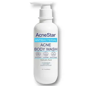 Acnestar Antibacterial Acne Body Wash with Salicylic Acid - Treats Back, Chest, Shoulder & Butt Breakouts, Fights Clogged Pores & Cystic Acne Antifungal Body Wash - for Men & Women