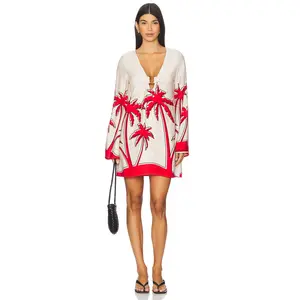 SEVEN WONDERS Florence Mini Dress in Red Palm