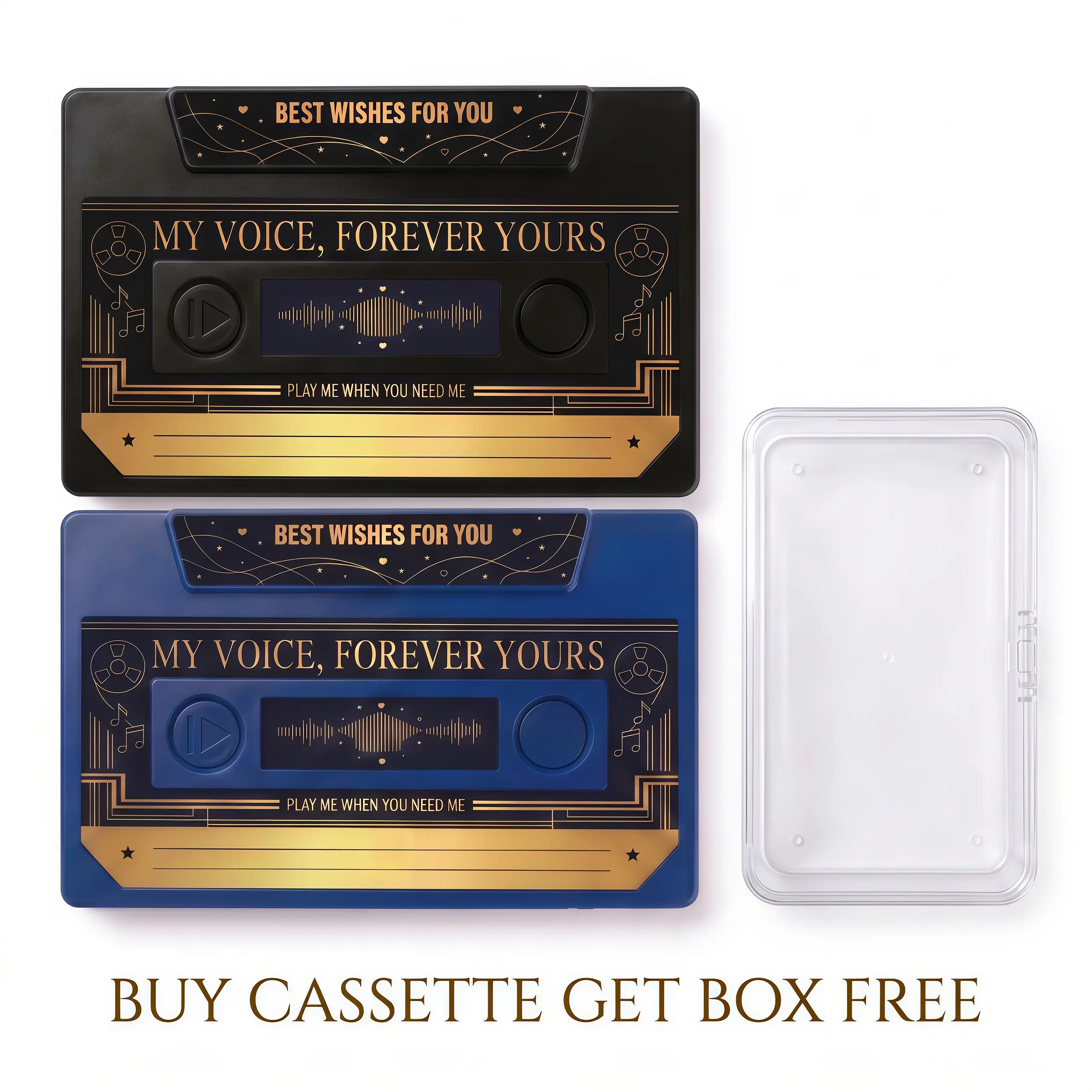 Dad Appreciation Voice Recording Cassette Gift,Father's DayGift，Class of 2026， My Voice Forever Yours Audio Keepsake with Clear Plastic Storage Box, Record Your Own Message for Father’s Day Birthday Thank You Dad Gift, Ships from USA