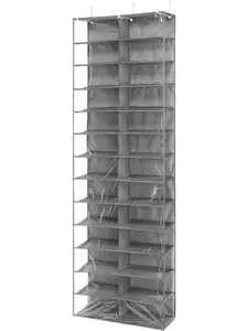 Whitmor Over The Door Shoe Organiser - 26-Section, Crosshatch Gray Racks for Storage