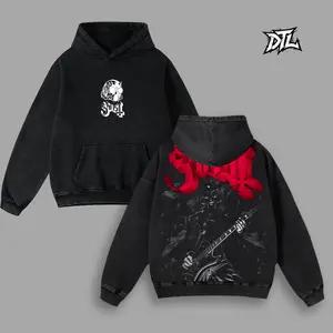 GHOST BAND Double Printed Vintage Washed Hoodie Unisex Oversize | Heavyweight Cotton Ghost Band Hoodie| Metalcore Merch | Streetwear | Gift for Rock Fans | Oversize Hoodie