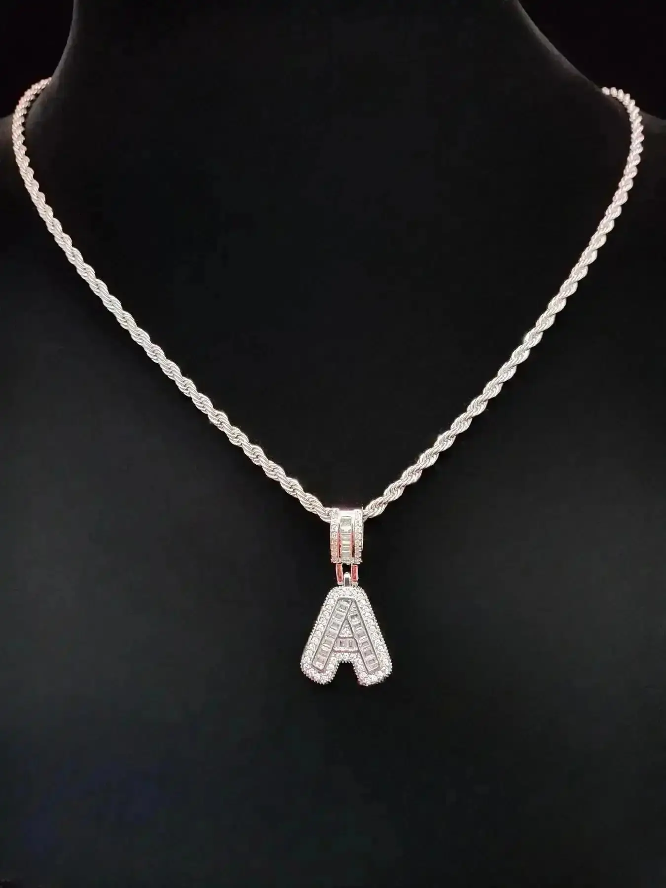 Artificial Zircon Letter Pendant Necklace, Trendy Fashion Initials Jewelry for Parties and Daily Wear, Versatile & Exquisite Jewelry for Birthday Gift, Fashionable Jewelry, Personalized Initial Necklace, Alphabet Necklace