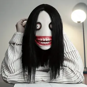 Killer Jeff Mask Latex Horror Long-haired Ghost Masks Scary Costume Cosplay Props Halloween Spooky