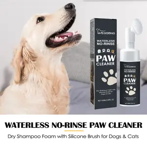 Paw Cleaner for Dogs & Cats - Coconut Oil & Gentian Root Formula, Antibacterial Foam Wash for Muddy Feet, No-Rinse Waterless Grooming with Moisturizing Glycerin, Eco Pet Shoe Sanitizer