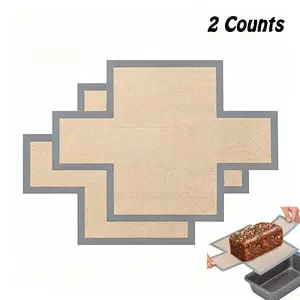 2pcs Silicone Bread Loaf Pan Liners, Reusable BreadBaking Mat, Non-Stick And Easy To Clean BreadSling, For 9x5" Baking Loaf Pans To TransferSourdough, For Baking Bread, Cakes, Banana Bread