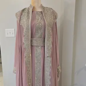 Egyptian Abaya women dress 4-Piece belted Fancy Elegant
