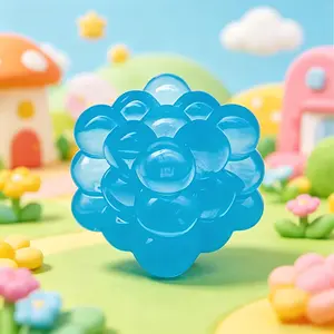 4pcs - Random transparent jelly grape ball toy, super soft elastic squeeze toy, super soft elastic squeeze toy, used as a stress relieving toy for children and adults to relieve boredom and anxiety