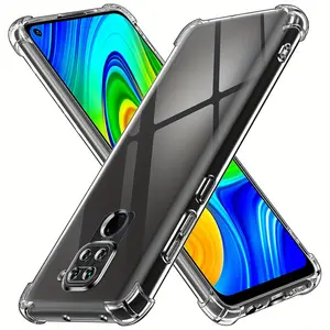 Case for Xiaomi Redmi Note 9 / Redmi 10X 4G, Clear Phone Case with Reinforced Corners Camera Protection Bumper Slim Fit Shockproof Flexible TPU Case, Transparent