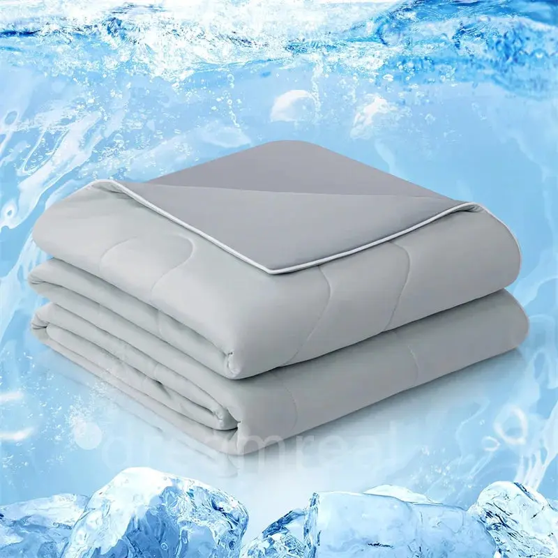Premium Rectangle Polyester Knit Bedding Blanket - 150x200cm Dense Weave, Modern Solid-Dyed, Double-Sided Cold Effect, Machine-Wash, Cold-Resistant, for Military, Camping Use