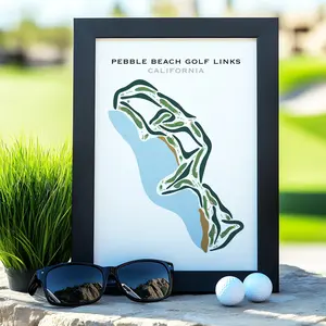 Pebble Beach Golf Links Map Print – Poster & Canvas Golf Wall Art