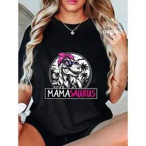 100% Cotton Mamasaurus T rex Dinosaur Funny Mama Saurus Mother's Family T-Shirt