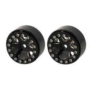LonZeXy Brass Black Coating Beadlock Wheel Rims For Traxxas 1/18 TRX4M & Axial 1/24 SCX24