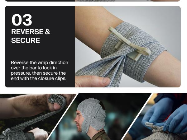 SURVIVEX  Israeli Premium Elastic Compression Pressure Bandage - 6-inch Breathable Sports Tape for Adults Emergency Kit - Fast Bleeding Control & Military-Grade Reliability