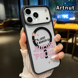 Compatible for iPhone 17 Pro Max 16 Plus 15 14 13 12 11 XR Air E Magnetic  Phone Case Magic Hocus Pocus Transparent Acrylic Four Corners Bumper Shockproof Protective Cover for Boy