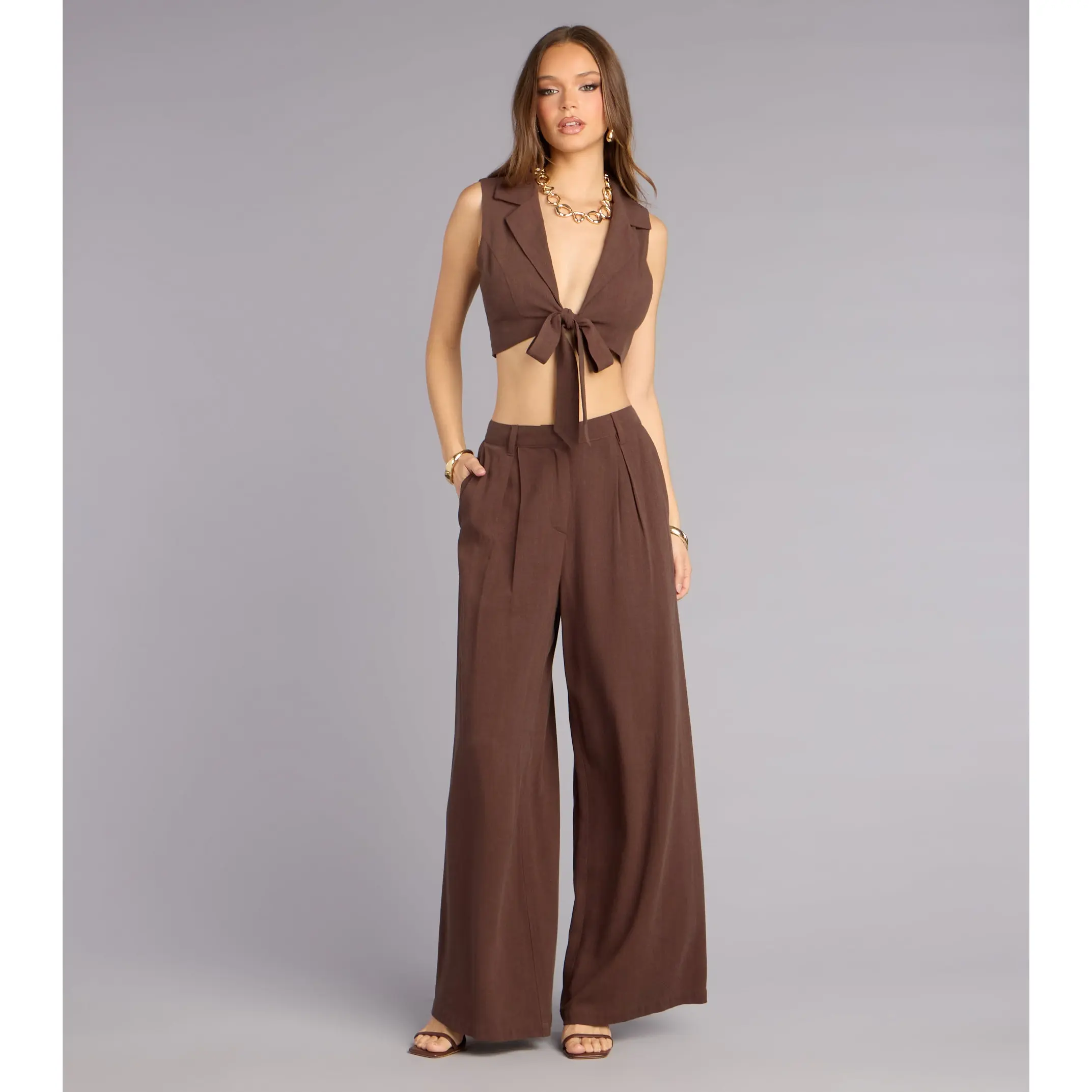 Effortless Look Linen-Blend Trouser Pants