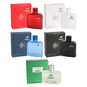 Bundle of Perfumes Coast, Coast Rouge, Coast White, Blue and Black Eau De Toilette Spray Cologne for Men 100ml/3.4fl.oz. - Fragrance for Men