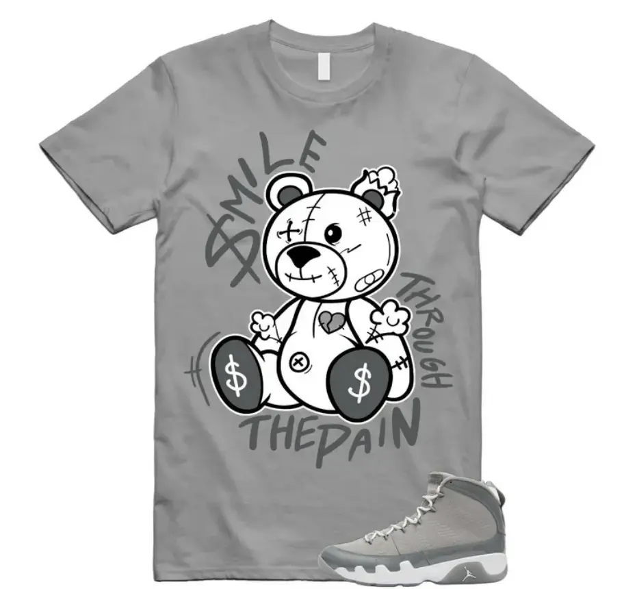 Gildan 5000 Unisex Heavy Cotton T-Shirt Smile Bear Graphic Tee Grey 9 Outfit, Regular Fit, Trendy Summer Sun Shirt, Comfortable Cotton