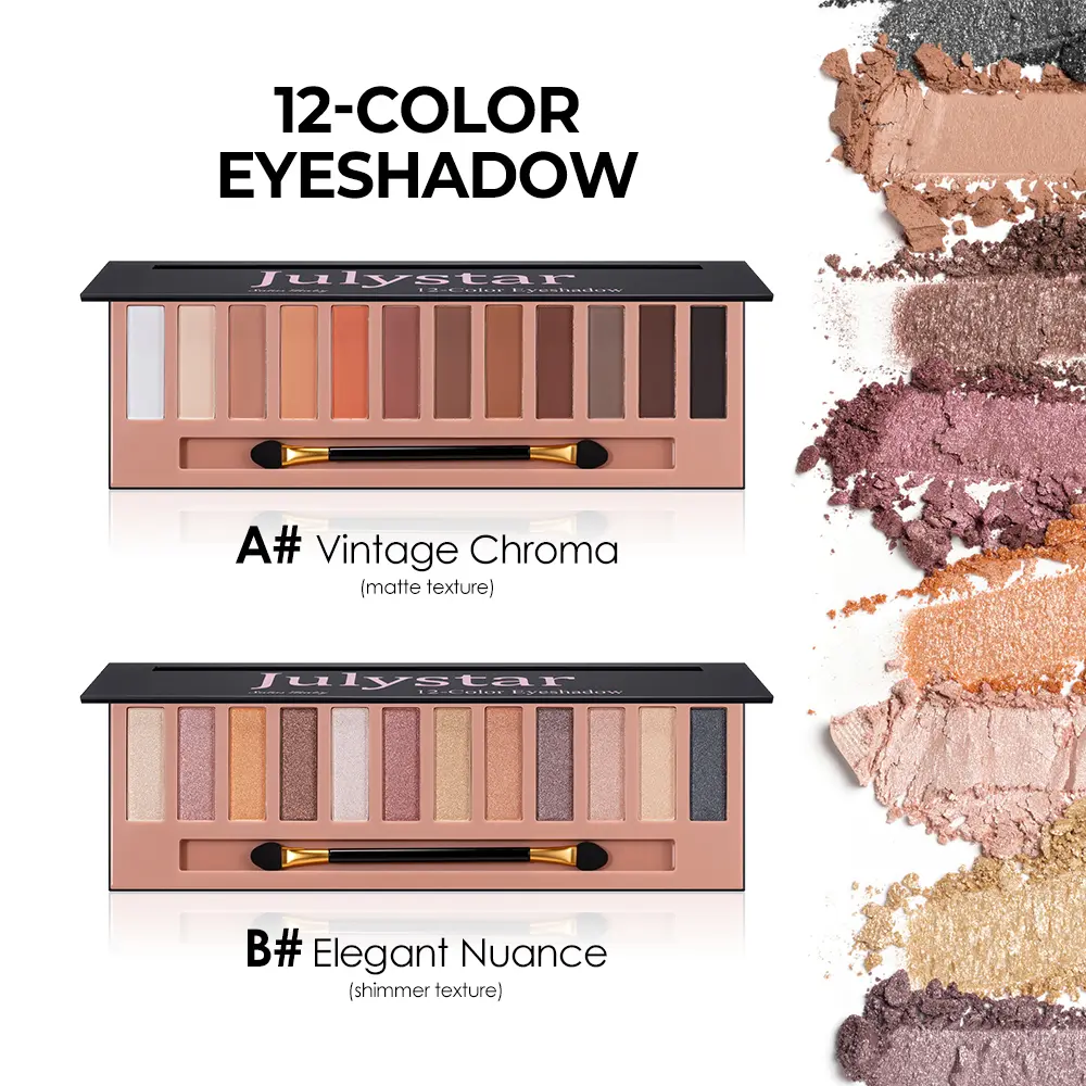 12-Color Nude Warm Neutrals Eyeshadow Palette - Premium Shimmer, Alcohol-Free Multicolor Makeup Kit for Mature Skin, Long-Lasting Blendable Assorted Color Set with Soft Pink Brown Taupe Shades, Dual-End Brush, Brightening