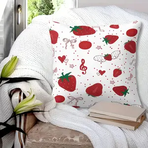 Cute Strawberry Throw Pillow, Sweet Fruit Cushion, Kawaii Accent Pillow, Soft Plush for Girls Bedroom, Couch, Dorm & Aesthetic Room Decor