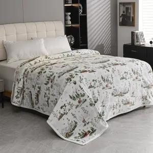 Oversized Super Plush Deer Flannel Blanket