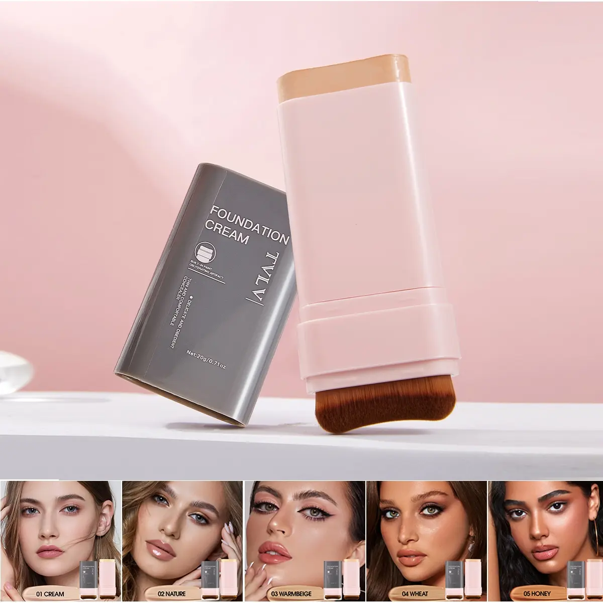 Waterproof Foundation Stick - Concealer Foundation Hybrid, Full Coverage Conceals Imperfections, Long-Lasting Smooth Application, Natural Flawless Finish