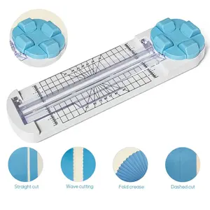 Four-In-One Paper Trimmer, Supports Straight, Wave, Dotted Perforations, Professional Portable Paper Cutter, Ideal for Craft Paper, Photo Cards, Labels