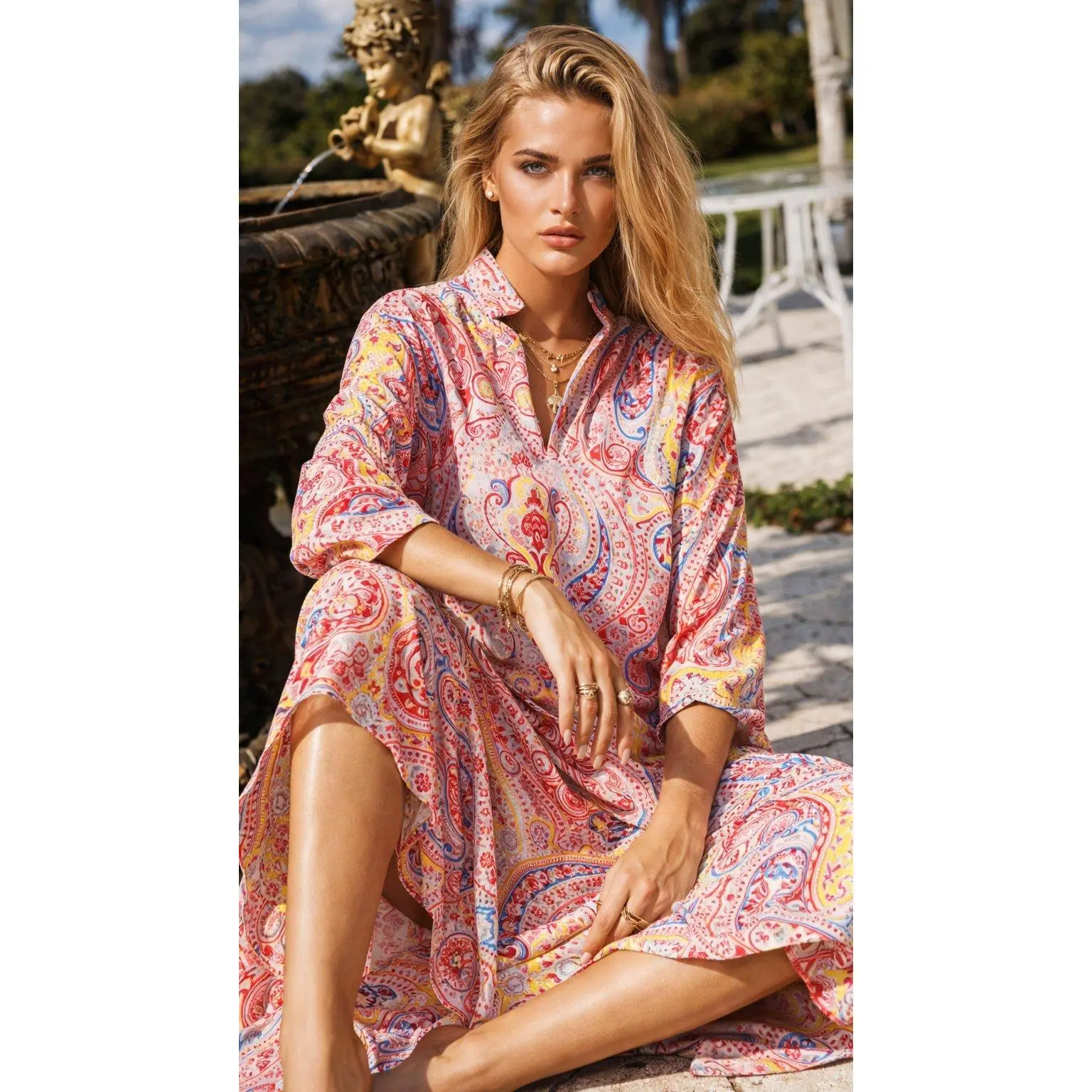 Positano Maxi Beach Caftan Dress