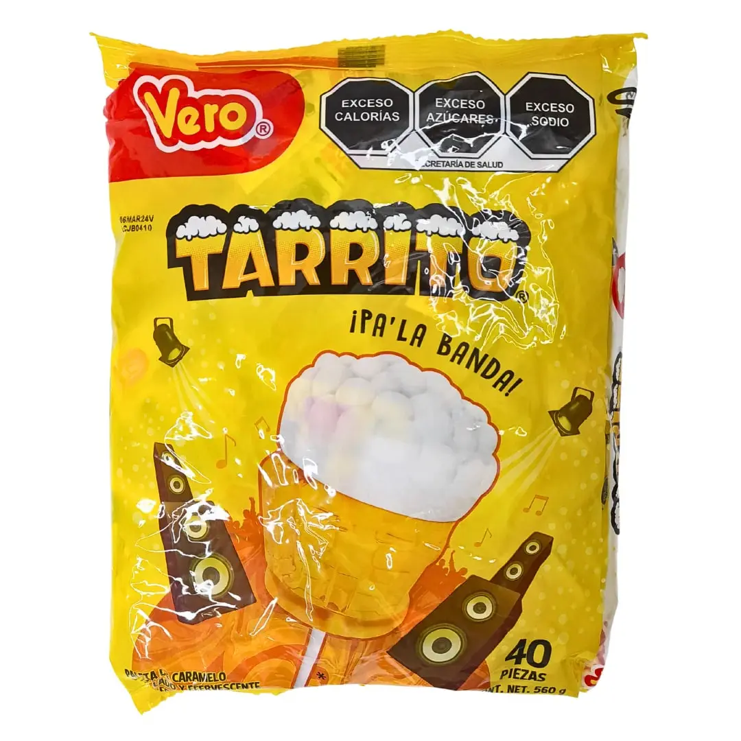 Vero Tarrito Mexican Candy Fruit Flavored Lollipops 40 Count Bonbon Sweet