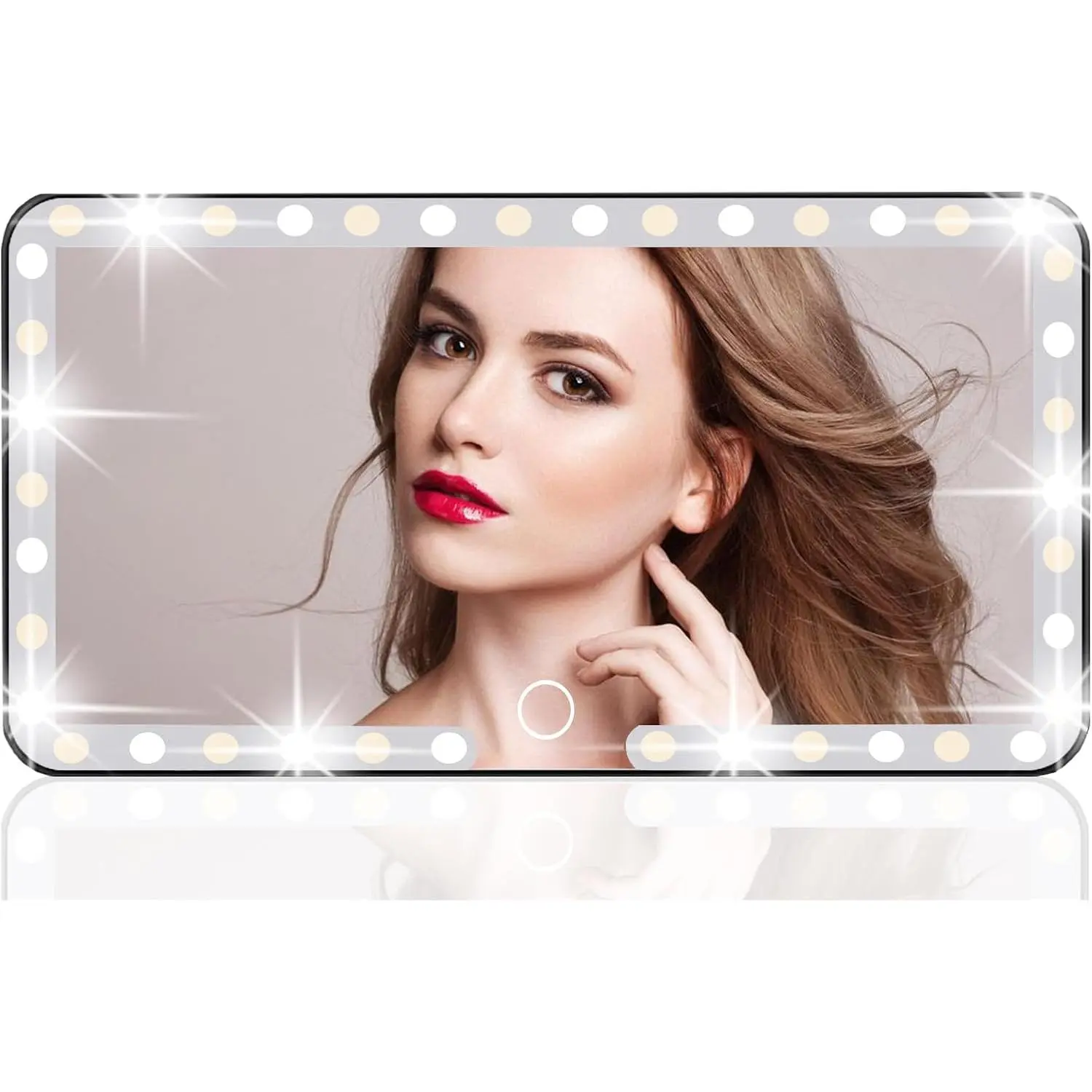 Car Sun Visor Vanity Mirror,Rechargeable Car Mirror with 3 Light Modes & 60 LEDs, Makeup Mirror with Dimmable Touch Screen,Car Mirror Accessories for Women,Universal for Car SUV
