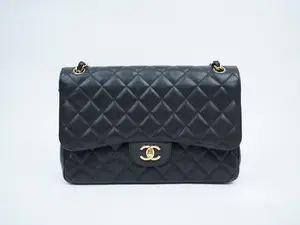 Pre-owned CHANEL caviar calfskin Shoulder Bags Caviar Quilted Jumbo Double Flap Black