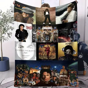 Michael Jackson Blanket Classic Album Cover Pattern, Perfect Gift for Fans, Suitable for Sofa Camping Travel Airplane Covers