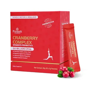 Perseek Women’s Edible Probiotic Dietary Supplement - 50B CFUs + Cranberry - Healthcare Support for Intimate & Urinary Needs - 30 Packets (Probiotics for Women)