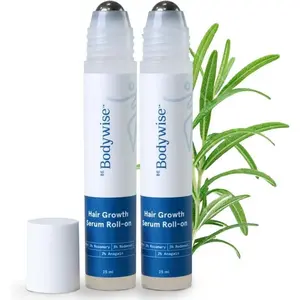 【Buy one get one free】Be Bodywise Advanced Hair Density Roll-On Serum 25 ml | 5% Saw Palmetto, 3% Rosemary, 1% Caffeine Herbasome & 3% Fenugreek | Scalp Serum for Reduced Hair Fall | Men & Women