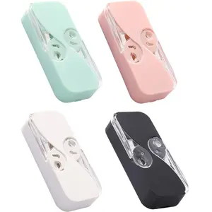 [4 Pack] Portable Floss Dispenser with 48 Dental Floss, Flosser Storage Box for Adults, Tooth Picks Holder Suitable for Tourism and Business Trips, White+Black+Pink+MintGreen