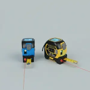 3-in-1 Digital Laser Tape Measure, 196ft/60m High Precision Laser Distance Meter with Backlit LCD, Auto-Lock, Ft/In/Fraction/M/Mm Unit Switch, Professional for Construction, Home Renovation, Indoor/Outdoor Use, Measuring Tape