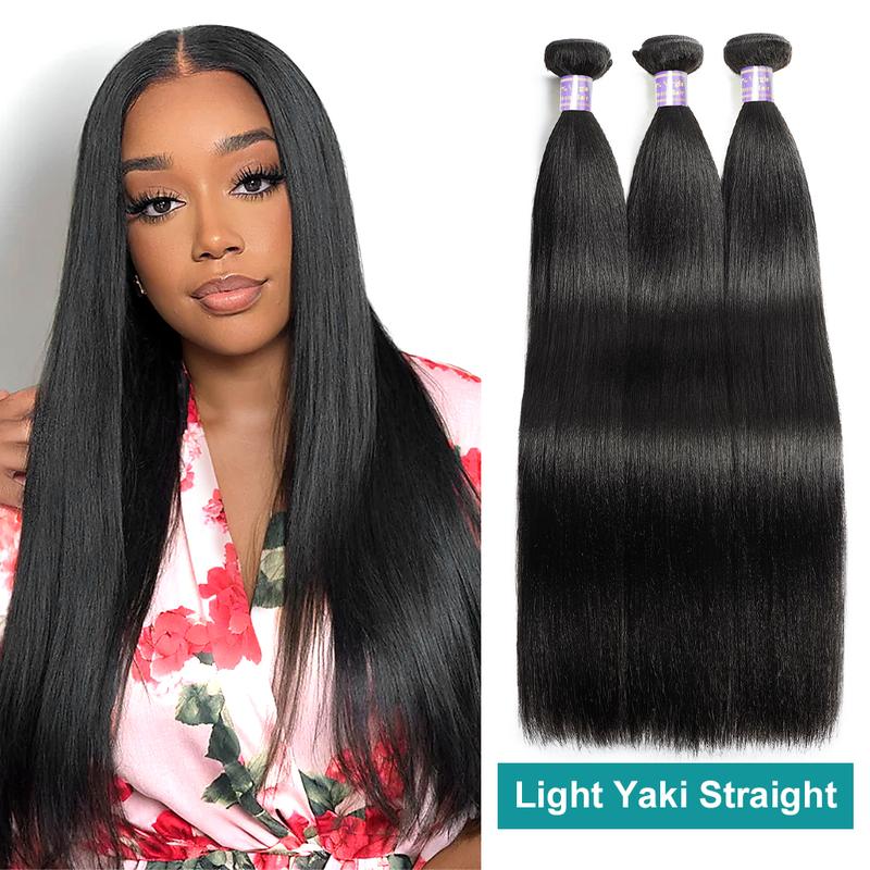 Light Yaki Straight Human Hair 1 3 4 Bundles Flipover Quick Weave Extensions Brazilian Hair Weave Bundles