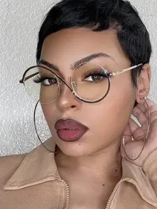 Asymmetrical Frame  Anti Blue-ray Eyeglasses, Fashionable Eyeglasses for Women, Fashion Eyeglasses for Work, Daily Clothing Decor, Perfect for Student Daily Use, Stylish Eyeglass