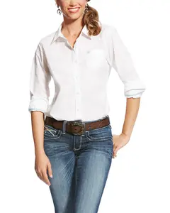 Ariat Women's Women'S Kirby White Stretch Button Down Long Sleeve Shirt - 10022065