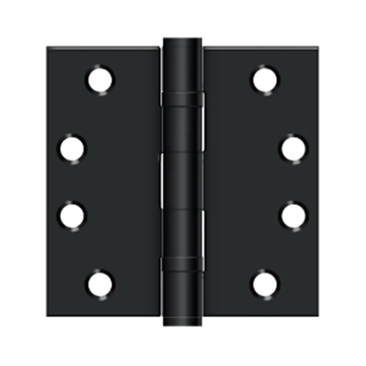 212 MAIN 4x4 in. Black Square Door Hardware Hinges, Flat Shape, Mortise Fit, Easy Installation