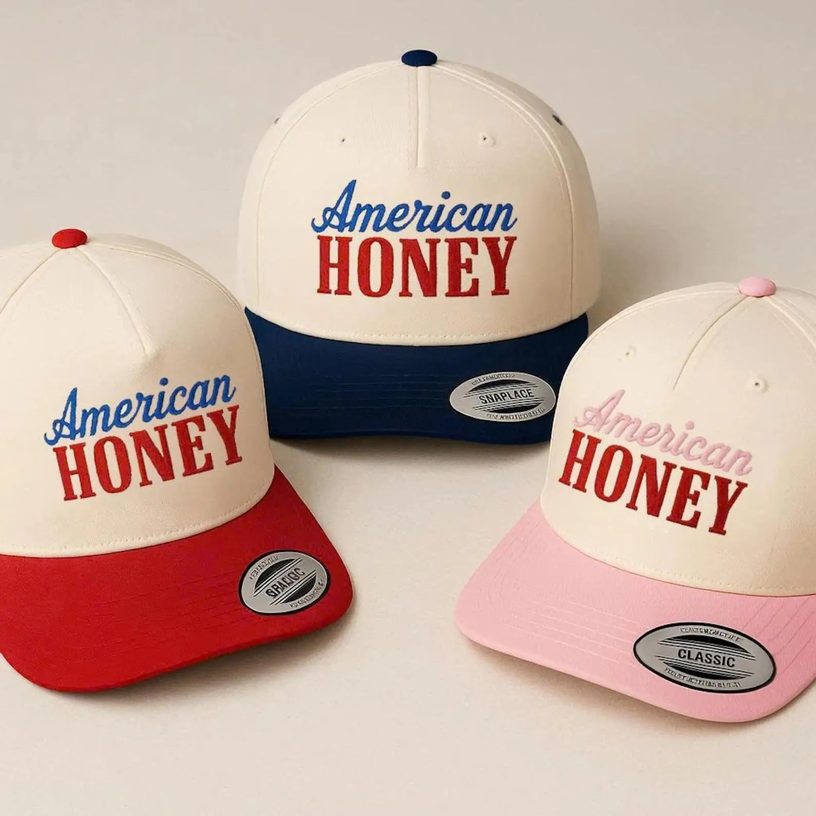 American Honey Embroidered Hat, 4th of July Embroidered Trucker Hat, Embroidered Fourth of July Cap, Custom Trucker Hat