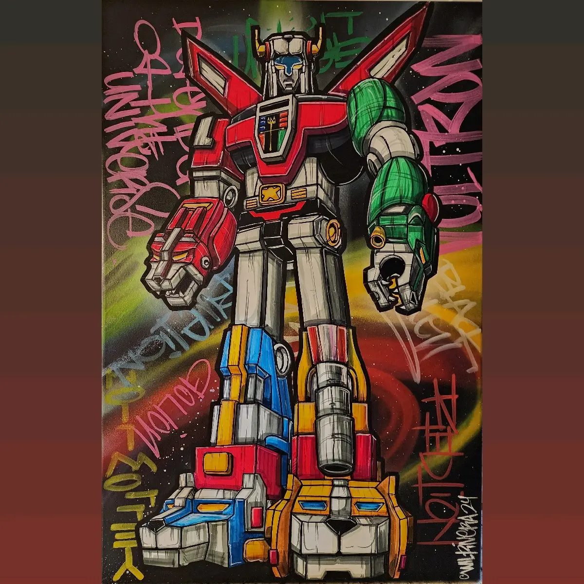Voltron Acrylic on Canvas Art Piece wall  art