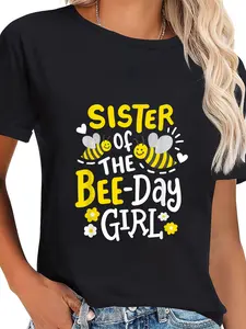 100% Cotton Sister of the Bee-Day Girl Birthday Party Matching Family T-Shirt