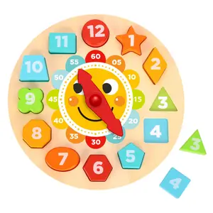 TOYSTER'S Wooden Puzzle Clock – Montessori Time Learning & Shape Sorting Toy for Toddlers & Kids
