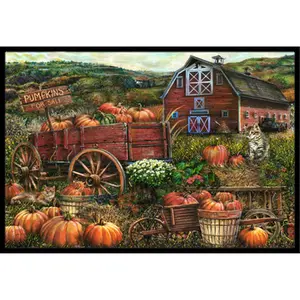 Carolines Treasures  Pumpkin Patch And Fall Farm Indoor & Outdoor Mat- 24 x 36 in.