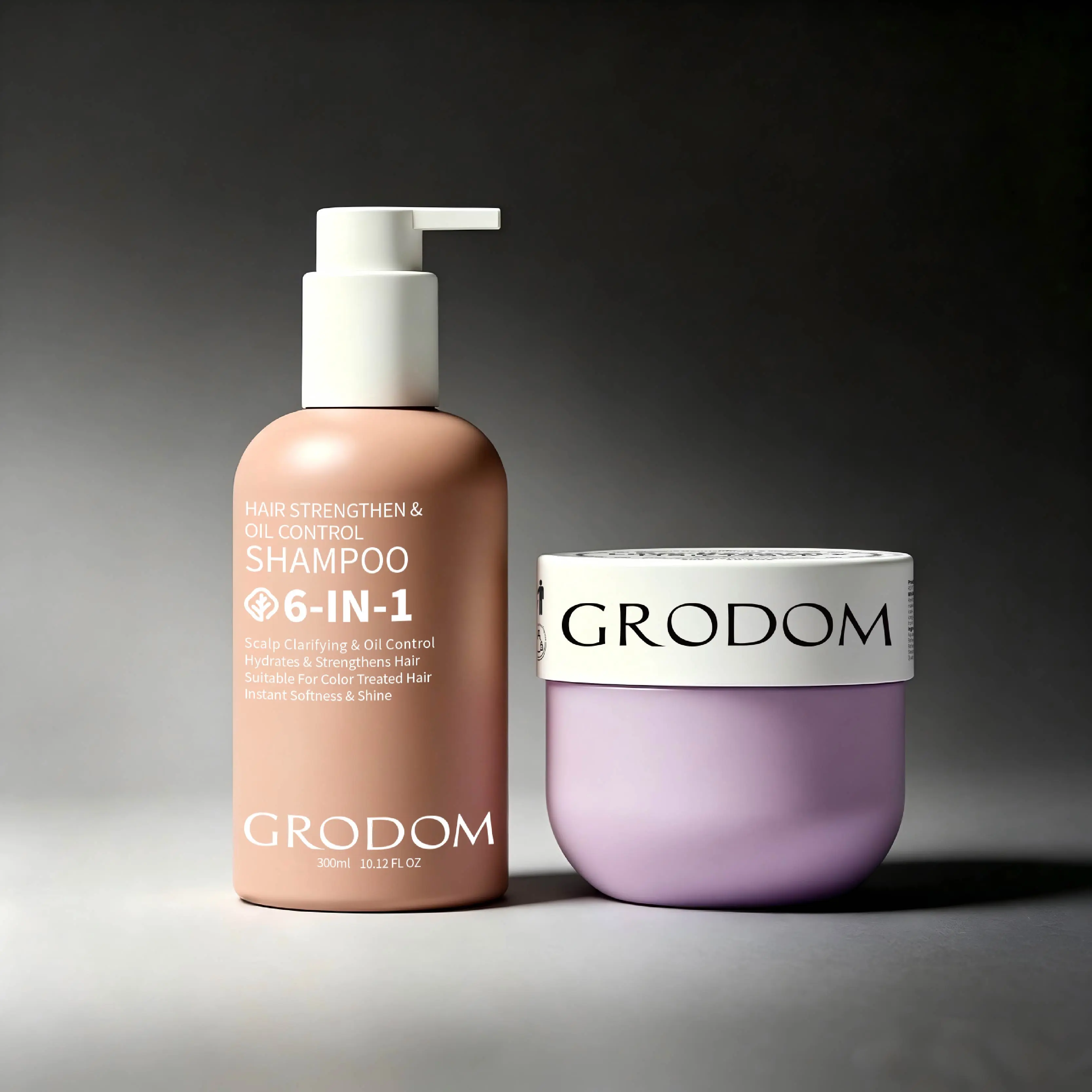 GRODOM Hair Growth & Repair Set, Amino Acid Shampoo & Keratin Hair Mask, Deep Conditioning for Damaged Dry Curly 3A to 4C Hair, Anti-Frizz Hydrating Treatment, Sulfate-Free, Scalp Refreshing, Strengthens Roots & Nourishing, 300ml x 2
