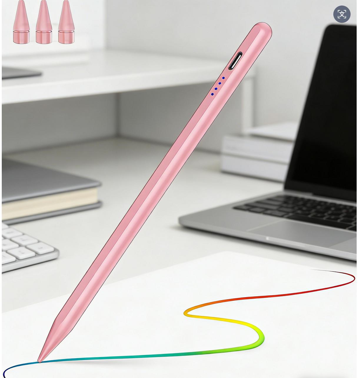 Fast Charging Active Stylus Pen for iPad, Palm Rejection Tilt Sensitivity High Precision Apple Pencil Replacement for iPad Pro/Air/Min  PINK