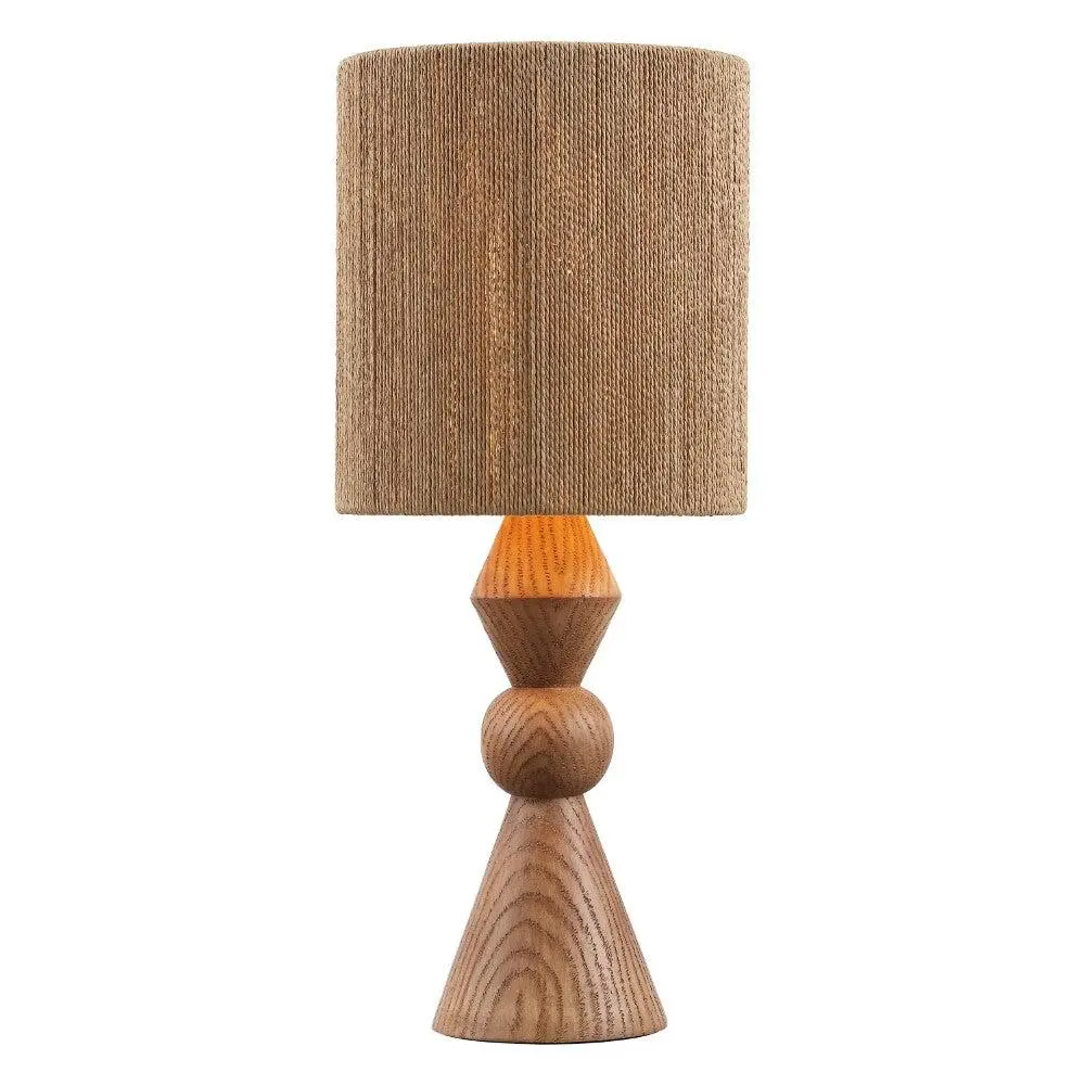 Orbic Taper 23.5" Rustic Cottage Resin/Metal LED Table Lamp with Paper Rope Shade
