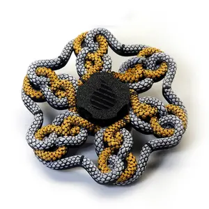 Multi Color 3D Auryn Style Snake Animated Zoetrope (Animation only visible with handheld viewer, phone or tablet.  See description for more info on how to view)